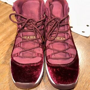 Jordan 11 Retro Heiress Night Maroon Velvet Sneakers